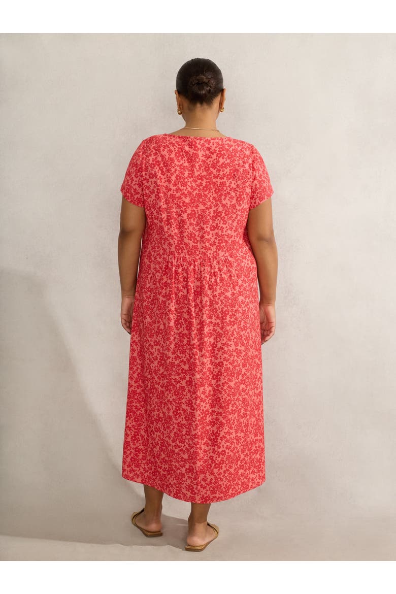 Short Sleeve V-Neck Midi Dress, Alternate, color, Pink