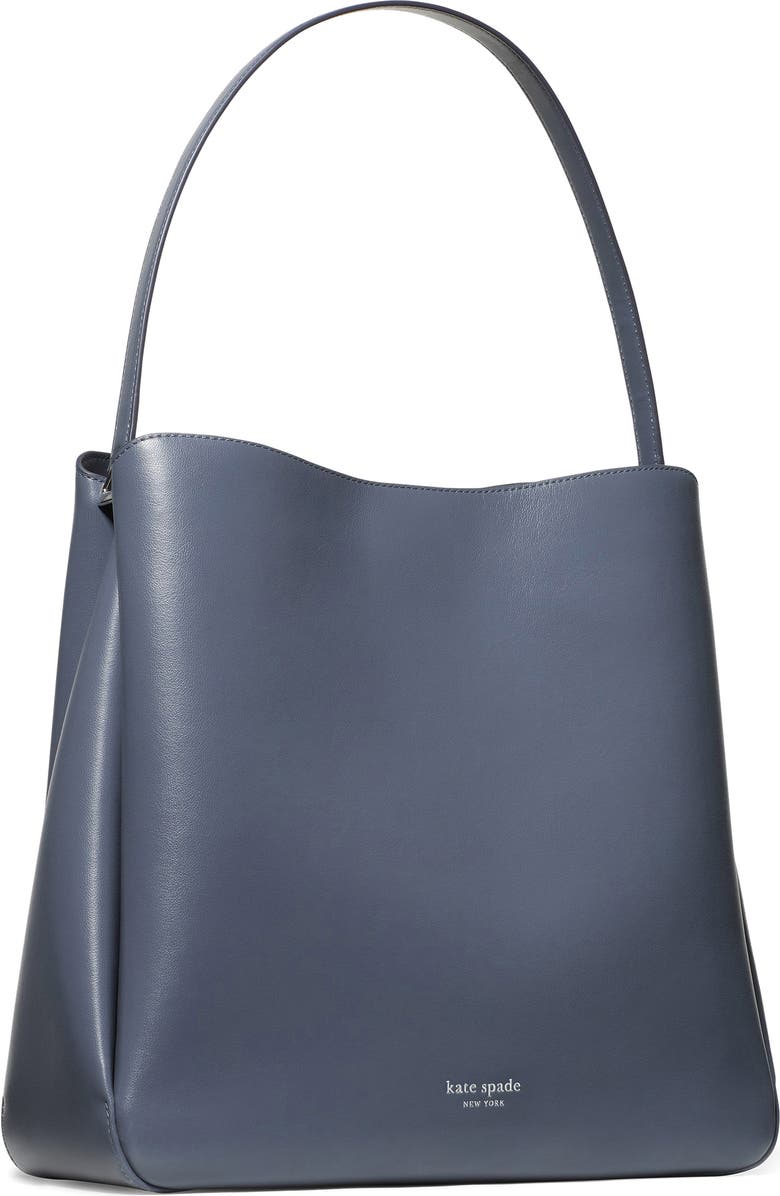 Kate Spade New York large grace leather shoulder bag, Alternate, color, Cinder Grey