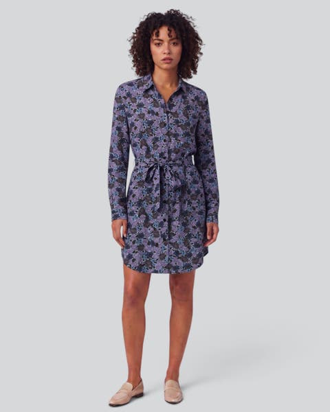 Ternberg Floral Womens Lyocell Stretch Shirt Dress