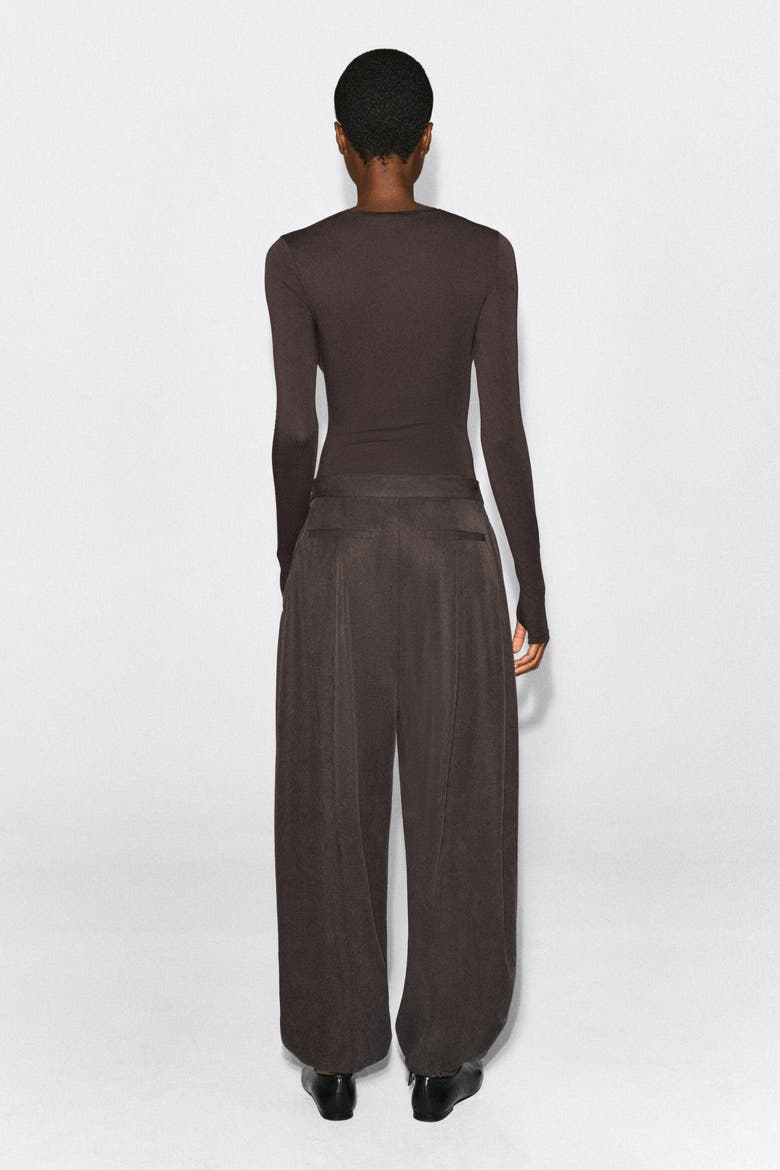 Toggle-Hem Wide-Leg Pants, Alternate, color, BROWN