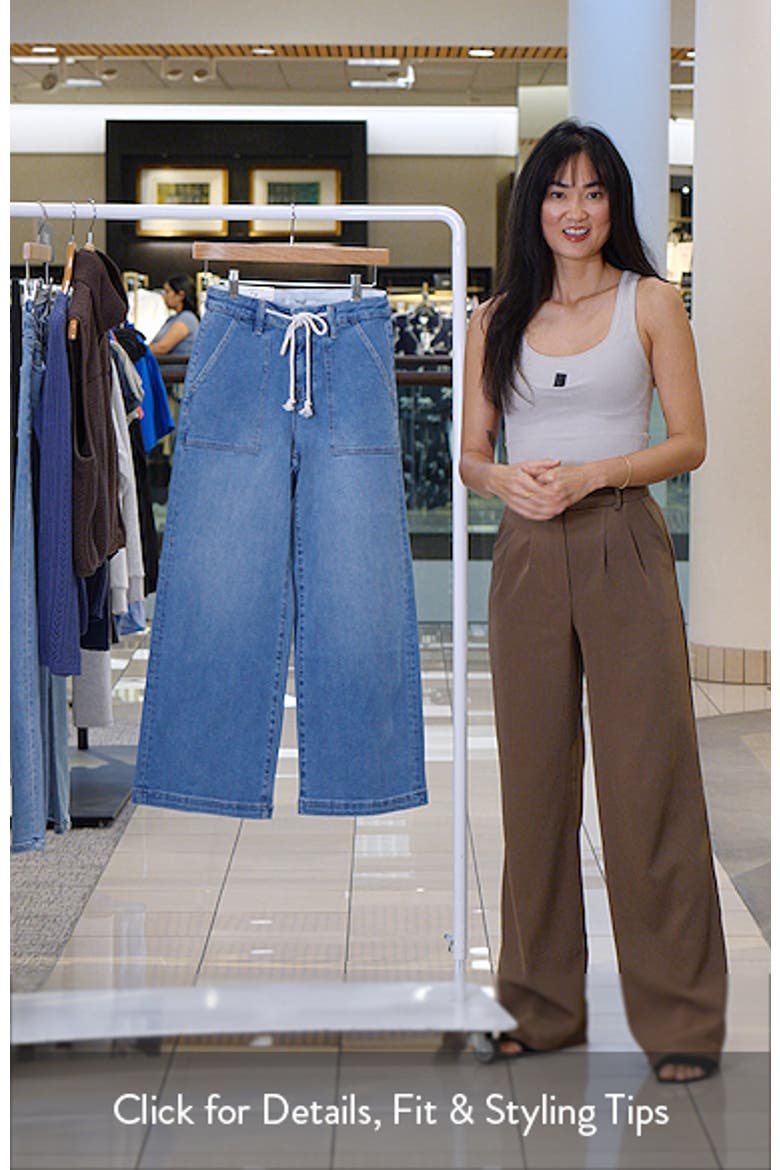 Drawstring High Waist Ankle Wide Leg Jeans video