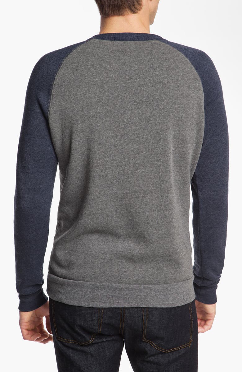 Alternative 'The Champ' Trim Fit Colorblock Sweatshirt, Alternate, color, Eco Grey / Eco True Navy