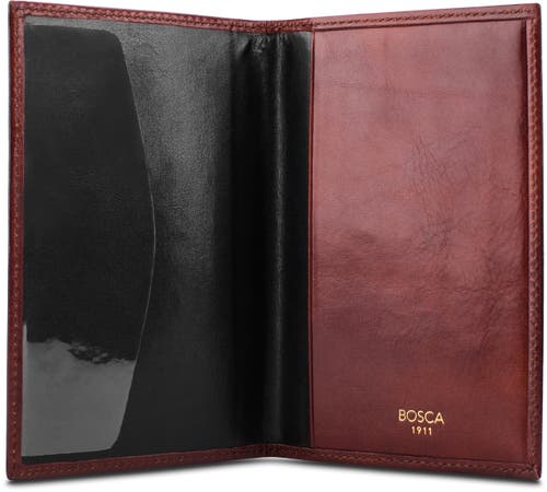 Bosca Old Leather Passport Case In Brown