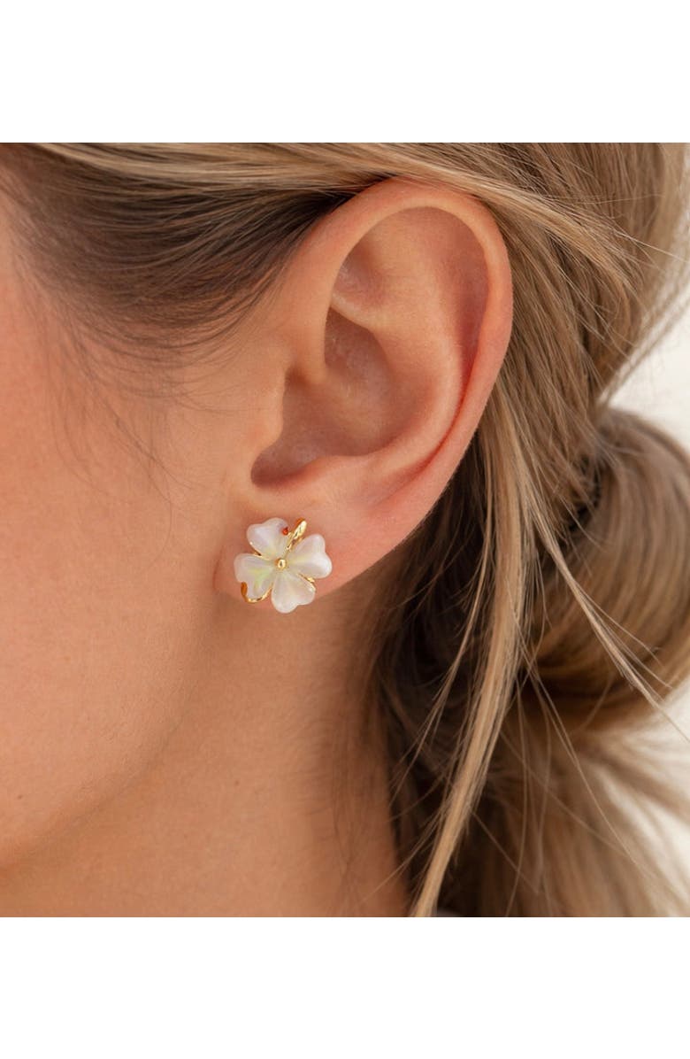 Erin McDermott Jewelry Mother of Pearl Heart Clover Earrings, Alternate, color, 