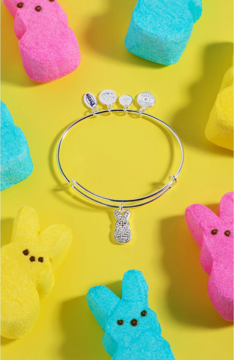 Alex and Ani Peeps<sup>®</sup> Pave Crystal Bunny Charm Bangle Bracelet, Alternate, color,