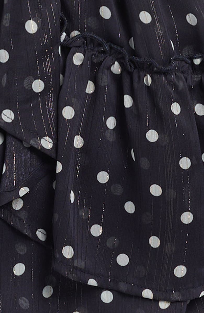 Walking on Sunshine Kids' Ruffle Detail Skirt, Alternate, color, Navy Ivory Dot