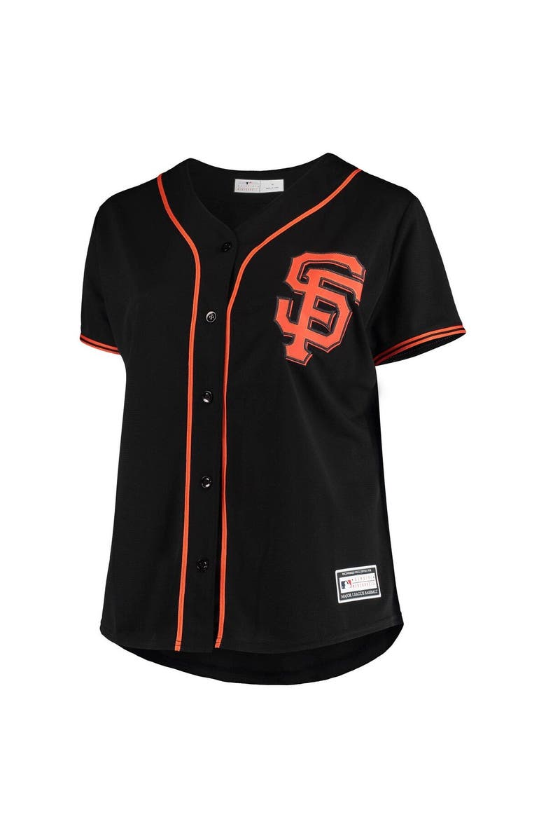 PROFILE Women's Black San Francisco Giants Plus Size Sanitized Replica Team Jersey, Alternate, color,