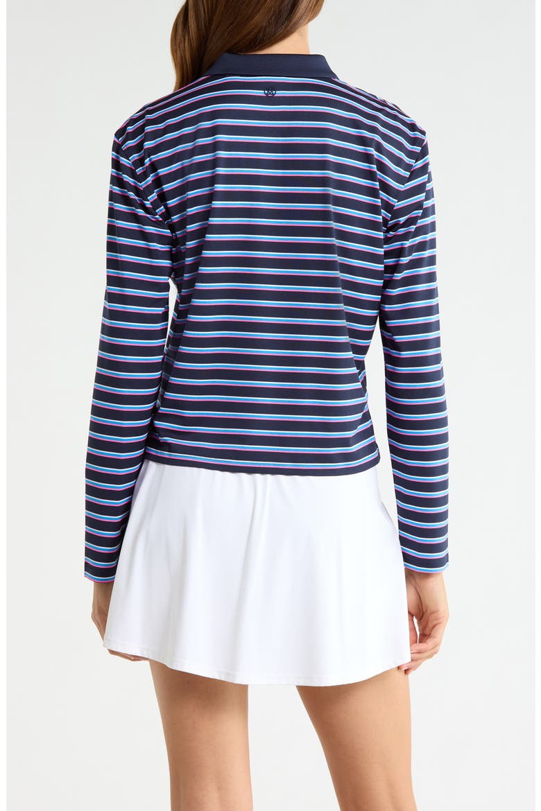 Striped Performance Long Sleeve Polo, Alternate, color, TWILIGHT