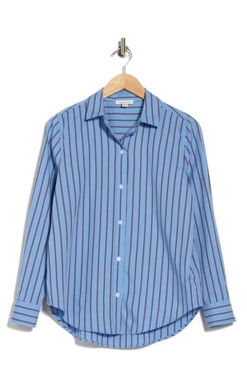 Beachlunchlounge Belly Cotton Shirt In Cosmic Ink