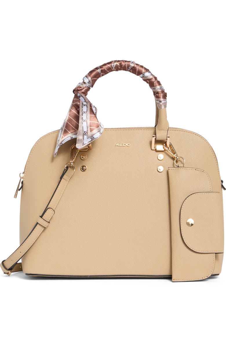 ALDO Umaunwan Dome Satchel Bag, Main, color, Beige