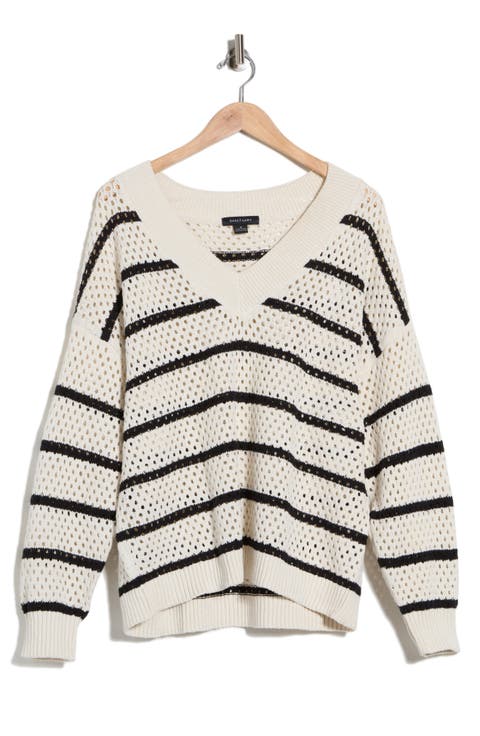 Airy Openwork Sweater (Plus)