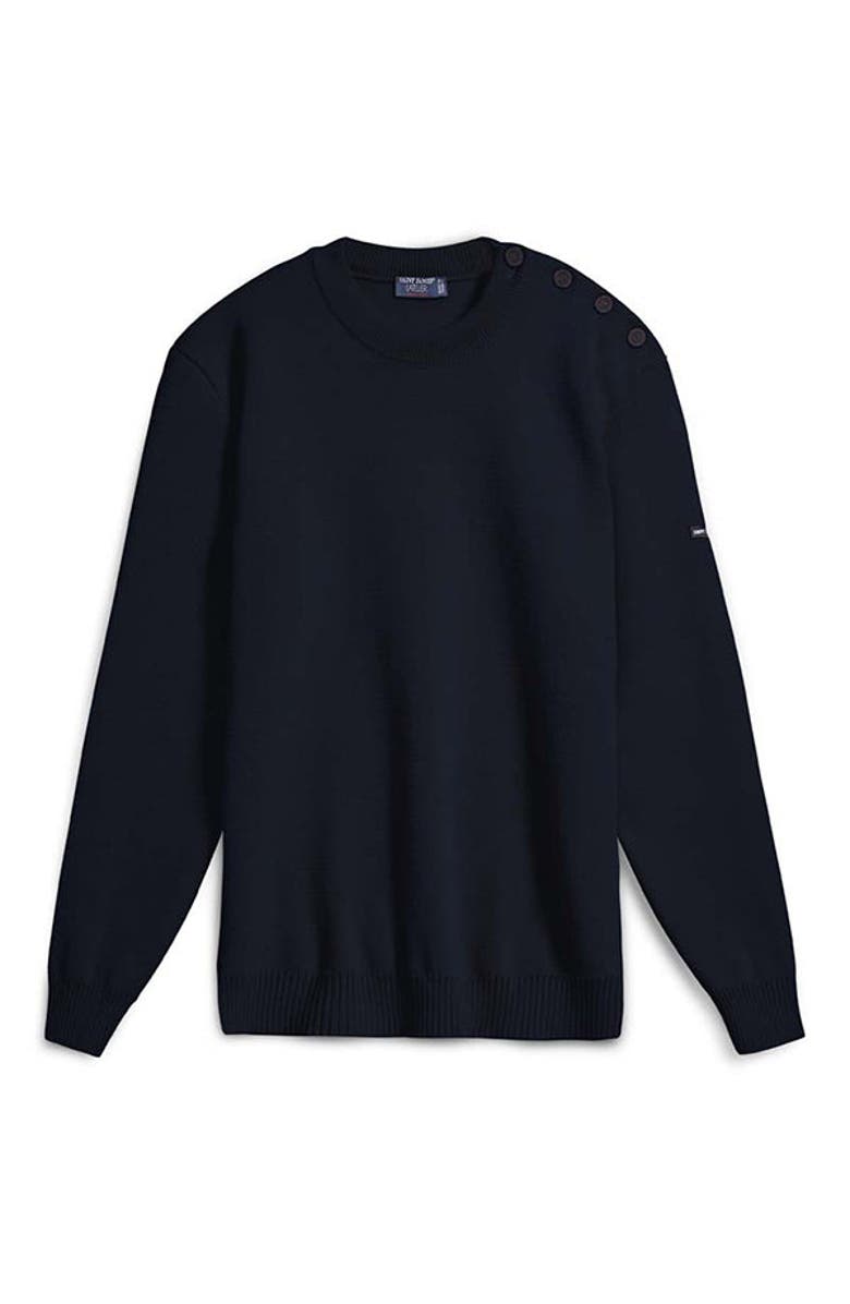 Saint James CANCALE - Fisherman Sweater with Button Shoulder, Alternate, color, Black