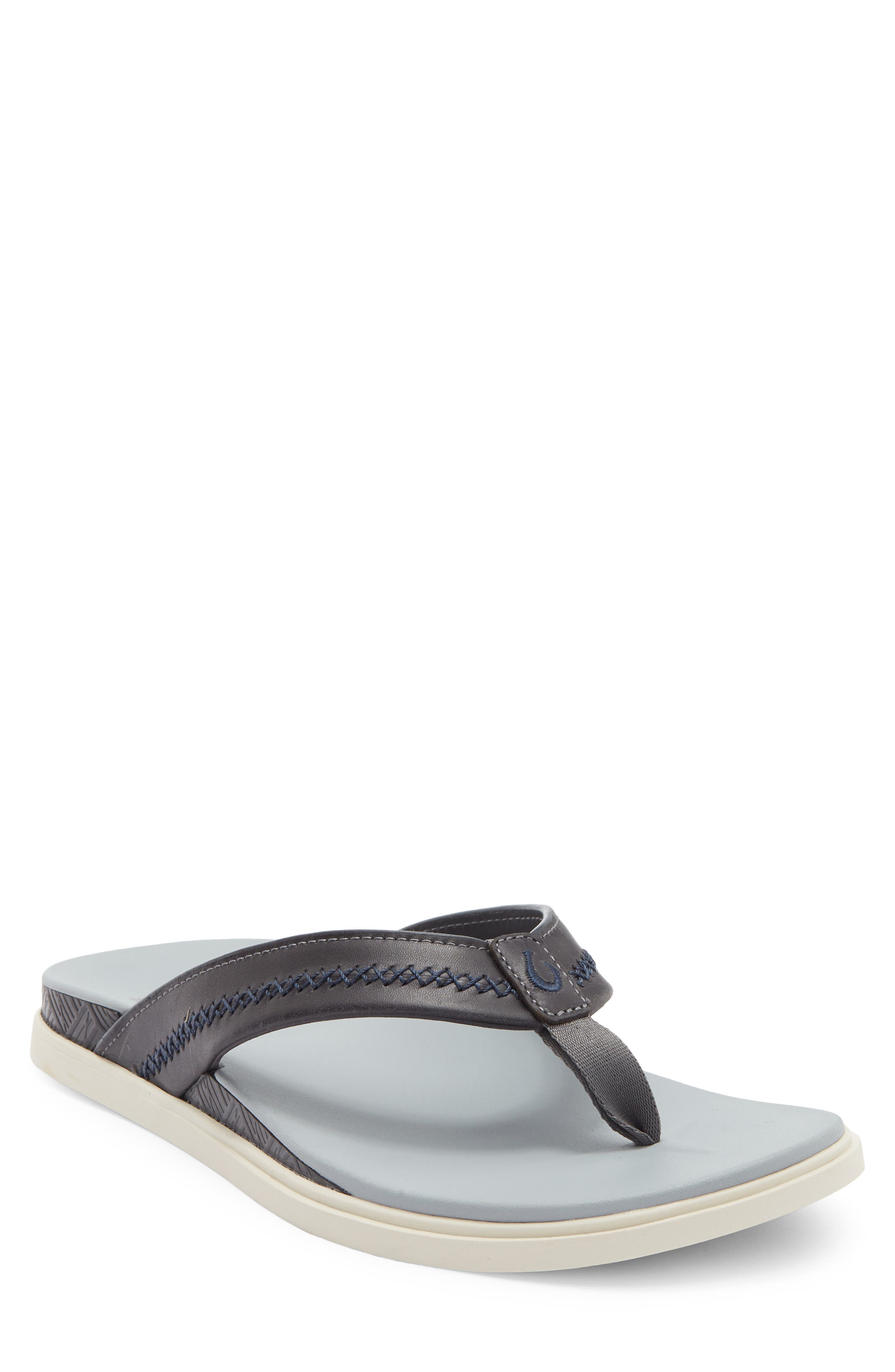 OluKai Shoreline Flip Flop, Main, color, Rock / Pale Grey