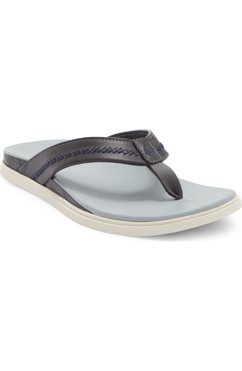 OluKai Shoreline Flip Flop, Main, color, Rock / Pale Grey