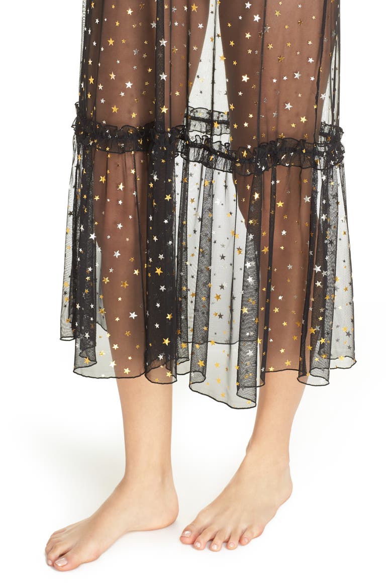 Glitter Star Sheer Full Slip, Alternate, color, BLACK