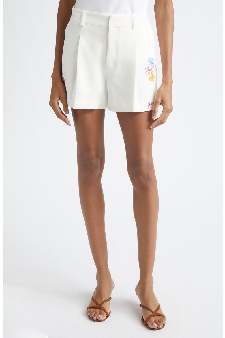 Celeste Vine Emmie Embroidered Shorts, Main, color, IVORY/ MULTI