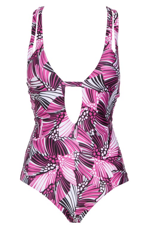 Becca Cut Out Plunge One-piece Swimsuit In Flutter