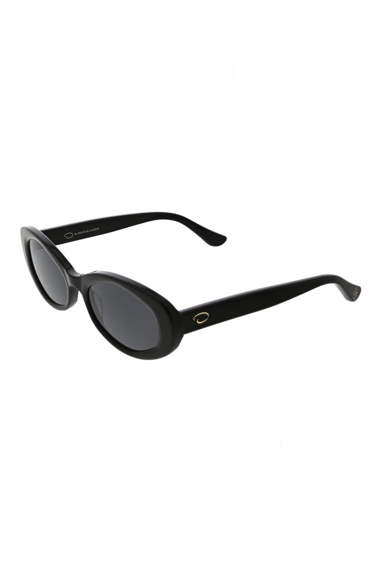 52mm Gradient Oval Sunglasses, Alternate, color, BLACK