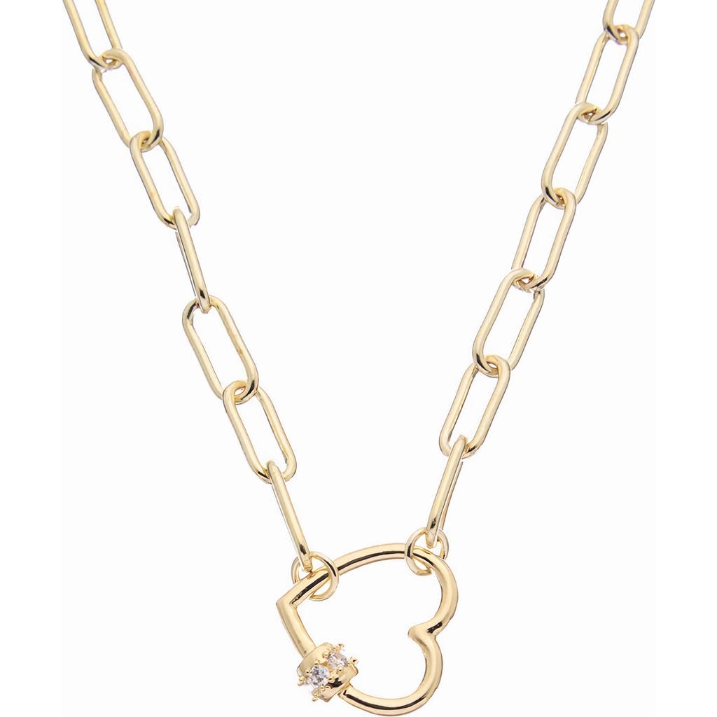 Juvell Heart Cubic Zirconia Paperclip Necklace in Yellow at Nordstrom Rack, Size 18"