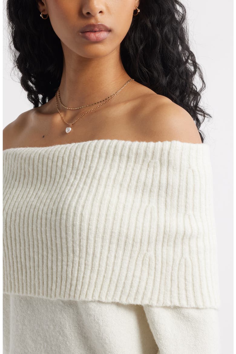Off the Shoulder Sweater, Alternate, color, IVORY