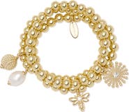 Ramy Brook Lina Set of 2 Beaded Charm Stretch Bracelets