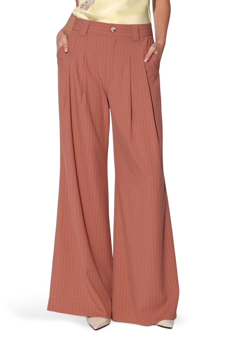 Belinda Wide Leg Pants, Main, color, CLAY PINSTRIPE