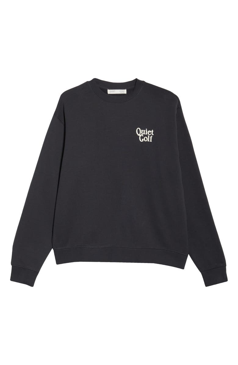 Quiet Golf Stacked Logo Cotton Hoodie, Alternate, color, Black