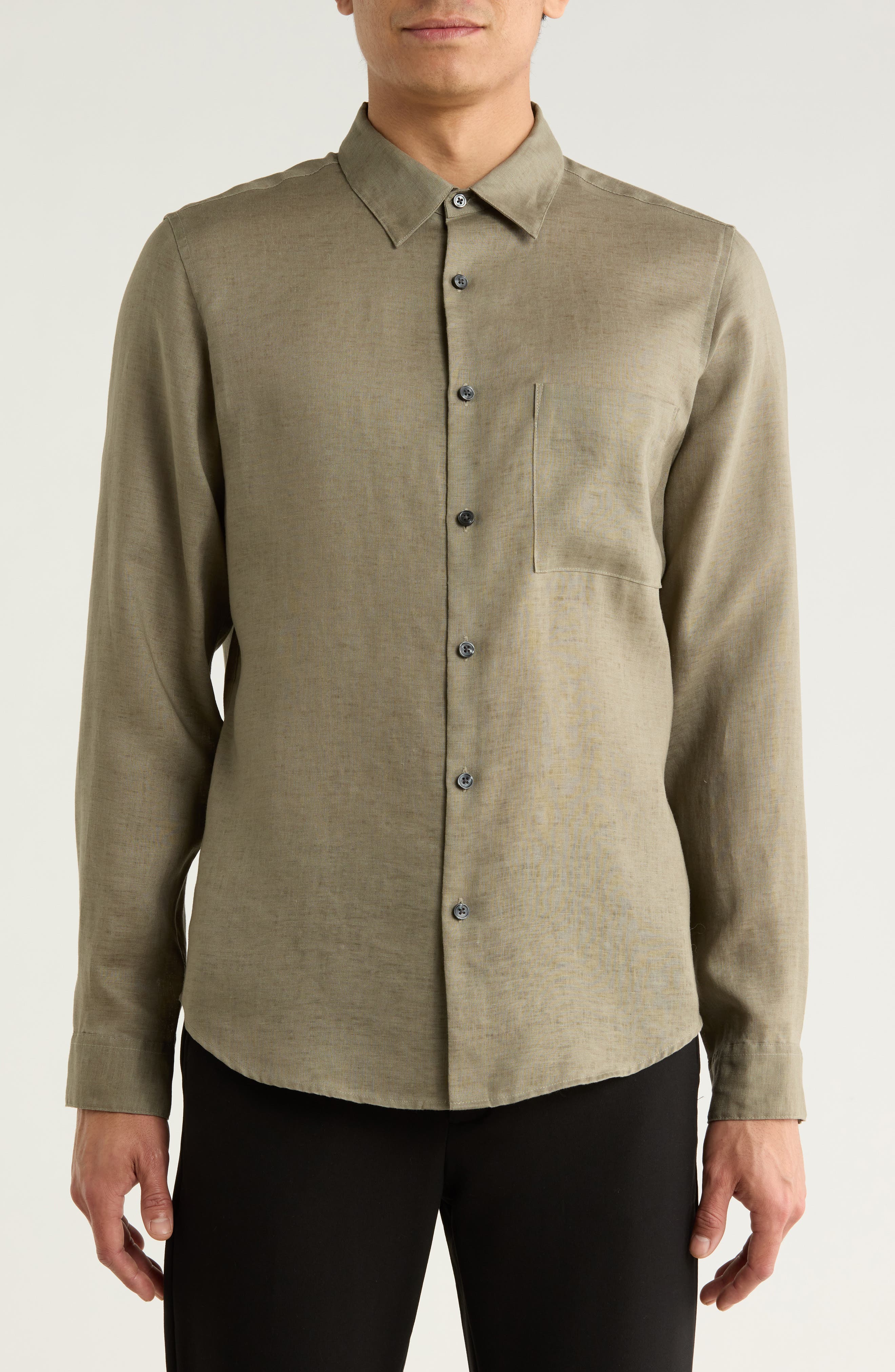 Theory Irving Linen Button-Up Shirt