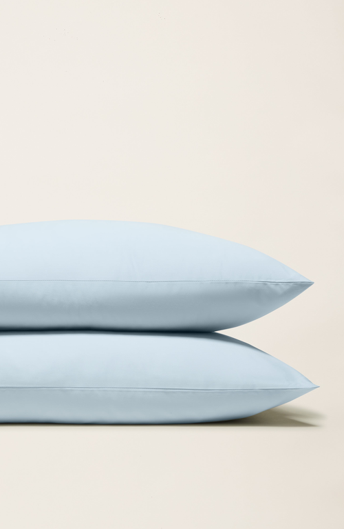 Italic Luxe Australian Sateen Sheet Set In Pale Blue