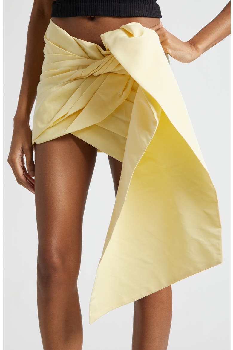 Taffeta Knot Miniskirt, Alternate, color, LIGHT YELLOW