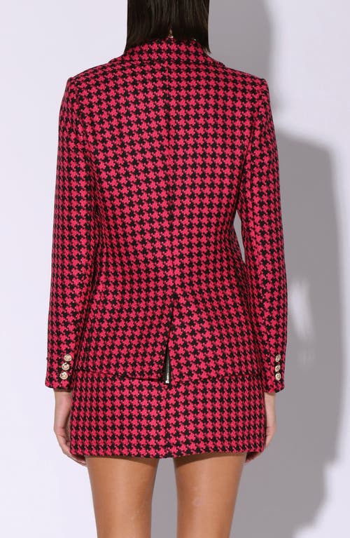 Walter Baker Devin Houndstooth Tweed Blazer In Purple