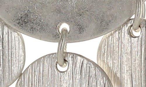 Olivia Welles Coin Circle Drop Earrings In Worn Silver