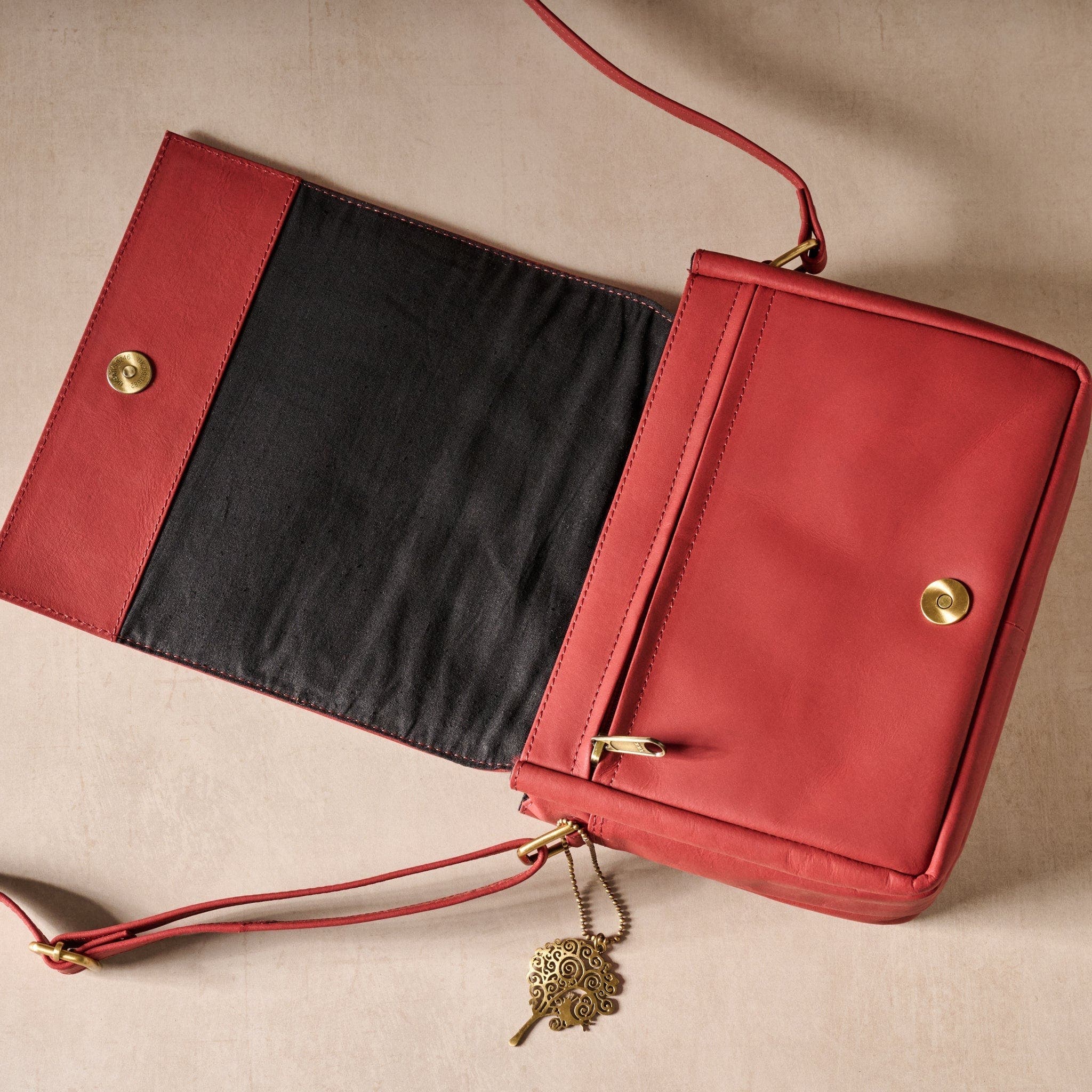 Kohra Embossed Leather Crossbody Bag, Alternate, color, Red