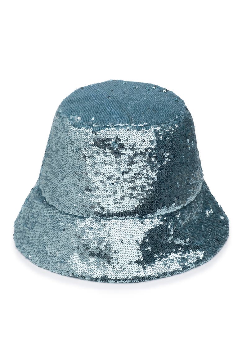Seafoam Sequin Bucket Hat, Main, color, SEAFOAM