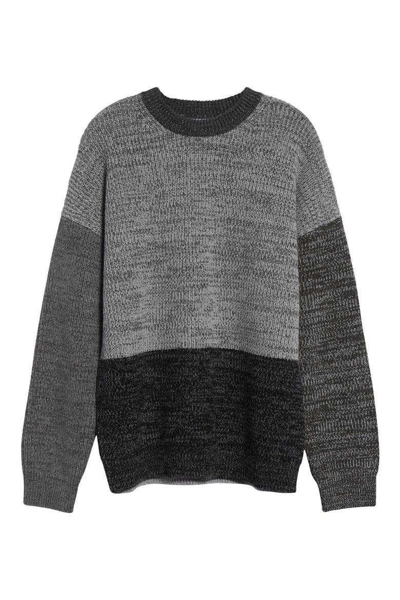 Odd Colorblock Wool Blend Sweater, Alternate, color, TONAL BLACK