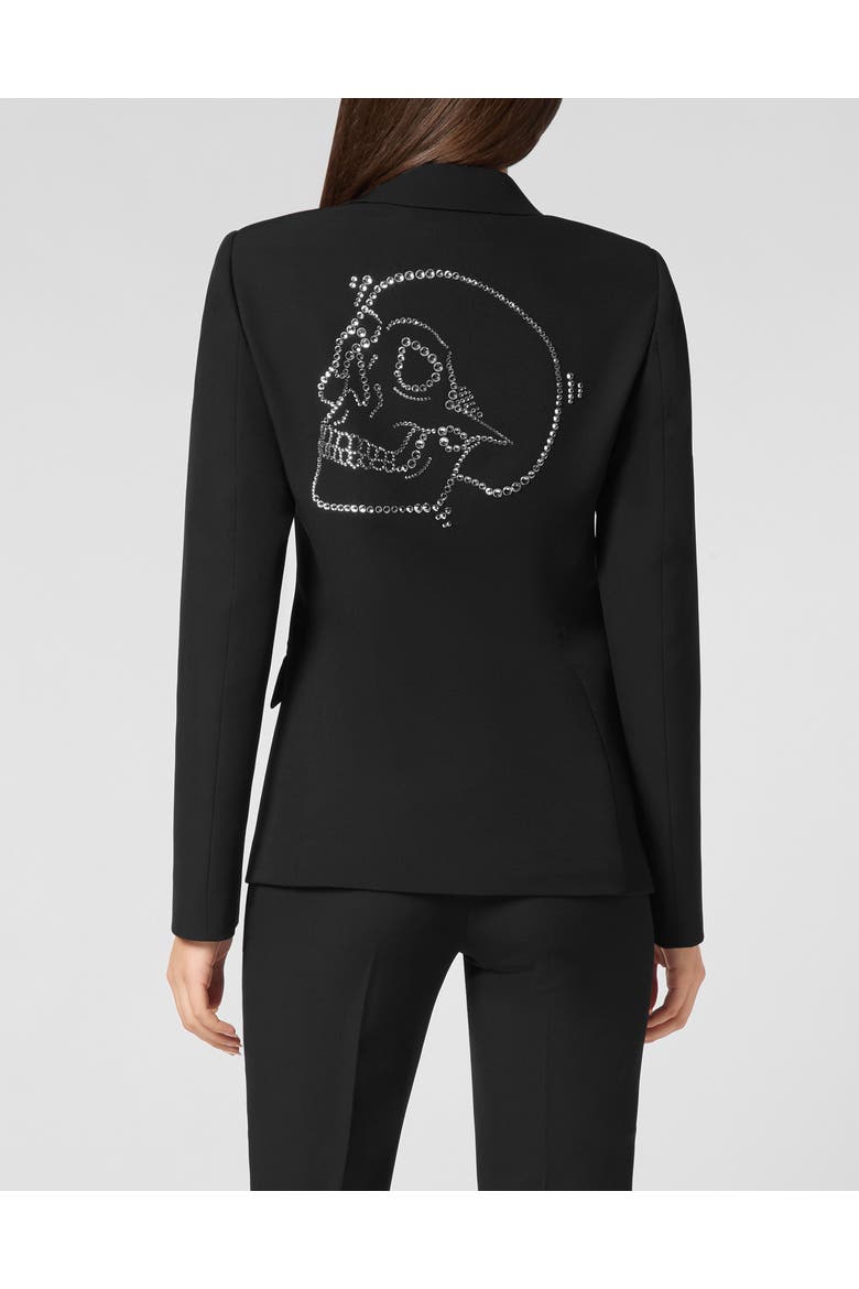 Fitted Cady Blazer Ls Crystal Skull Women, Alternate, color, black