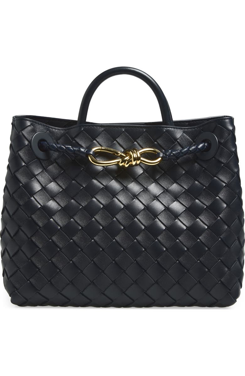 Bottega Veneta Small Andiamo Intrecciato Shoulder Bag, Main, color, Midnight