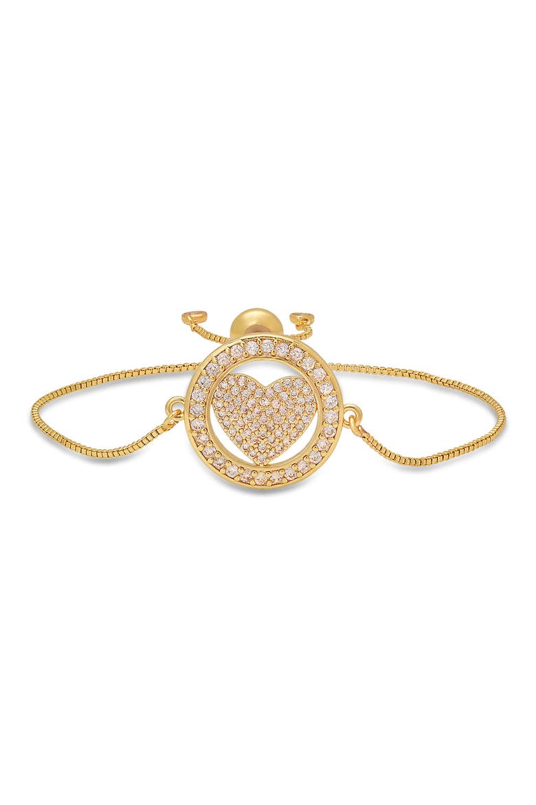 Pavé CZ Heart Slide Bracelet, Main, color, GOLD