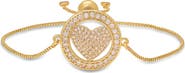 HMY JEWELRY Pavé CZ Heart Slide Bracelet