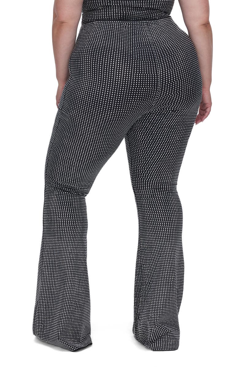 Good American Crystal Pull-On Flare Pants, Alternate, color, Black001