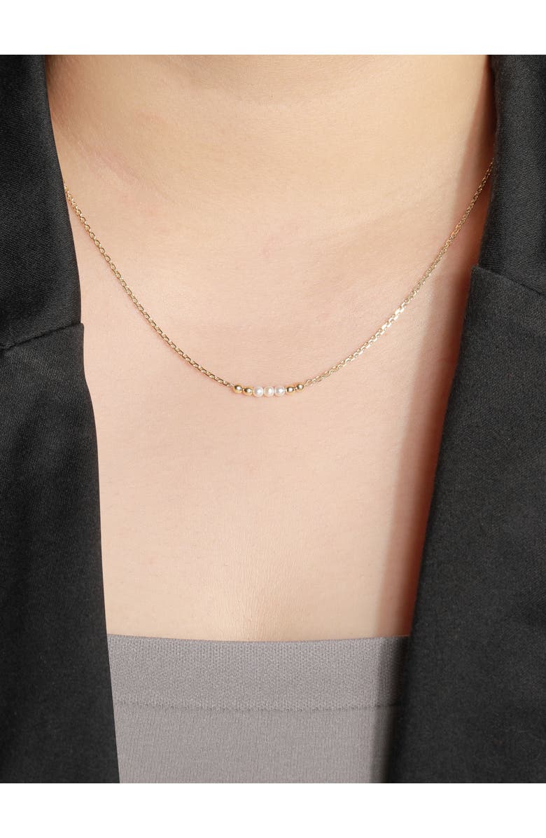 DEVATA Freshwater Pearl Chain Necklace in 14K Gold,18mm, Alternate, color, Yellow Gold