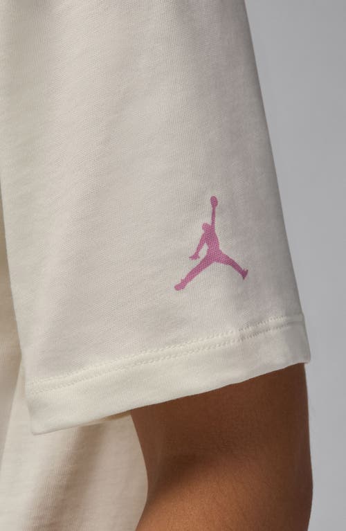 Shop Jordan Heritage Cotton Graphic T-shirt In Sail/orchid