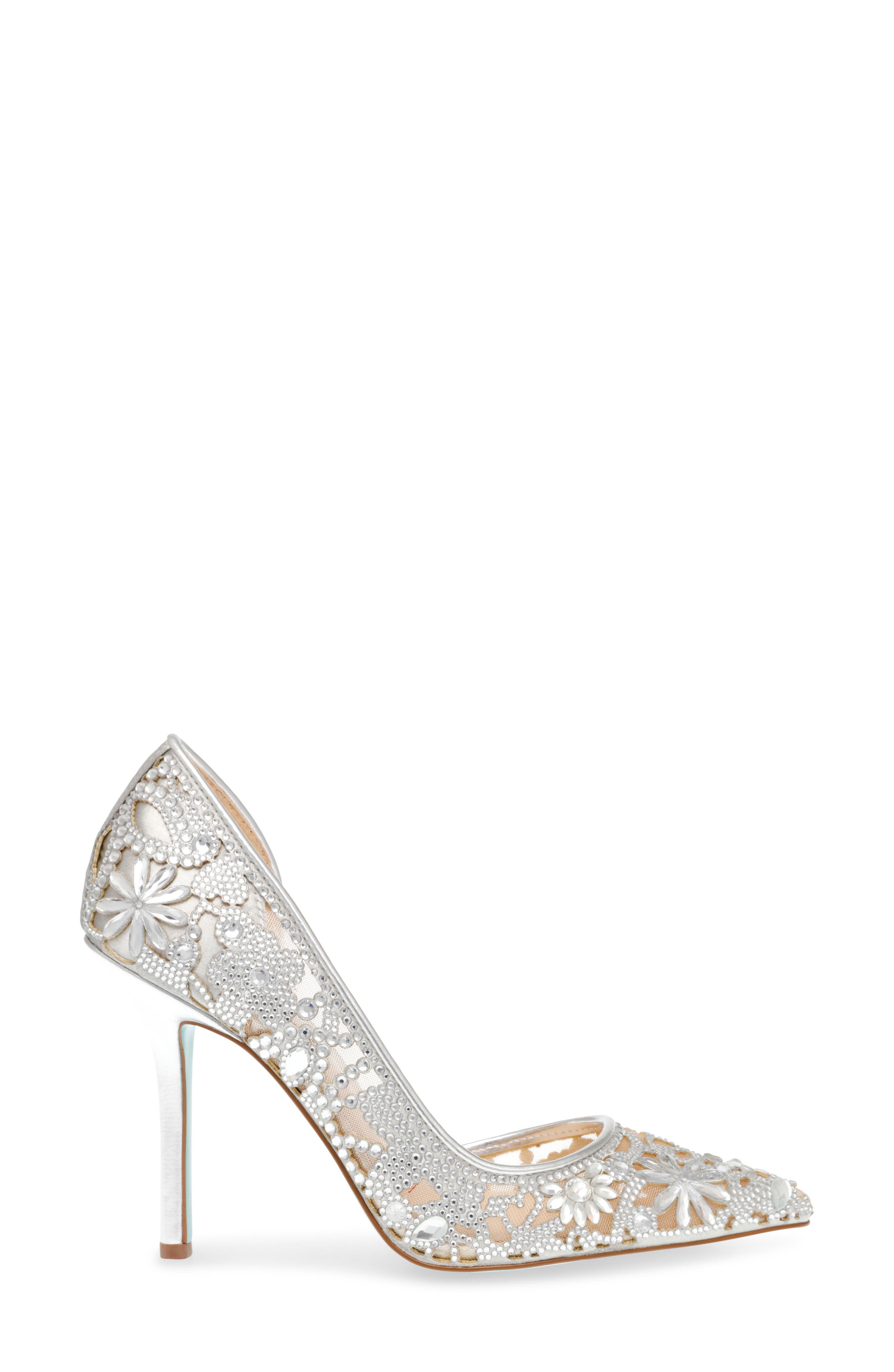 Betsey Johnson Chic Half d'Orsay Pump, Alternate, color, Silver