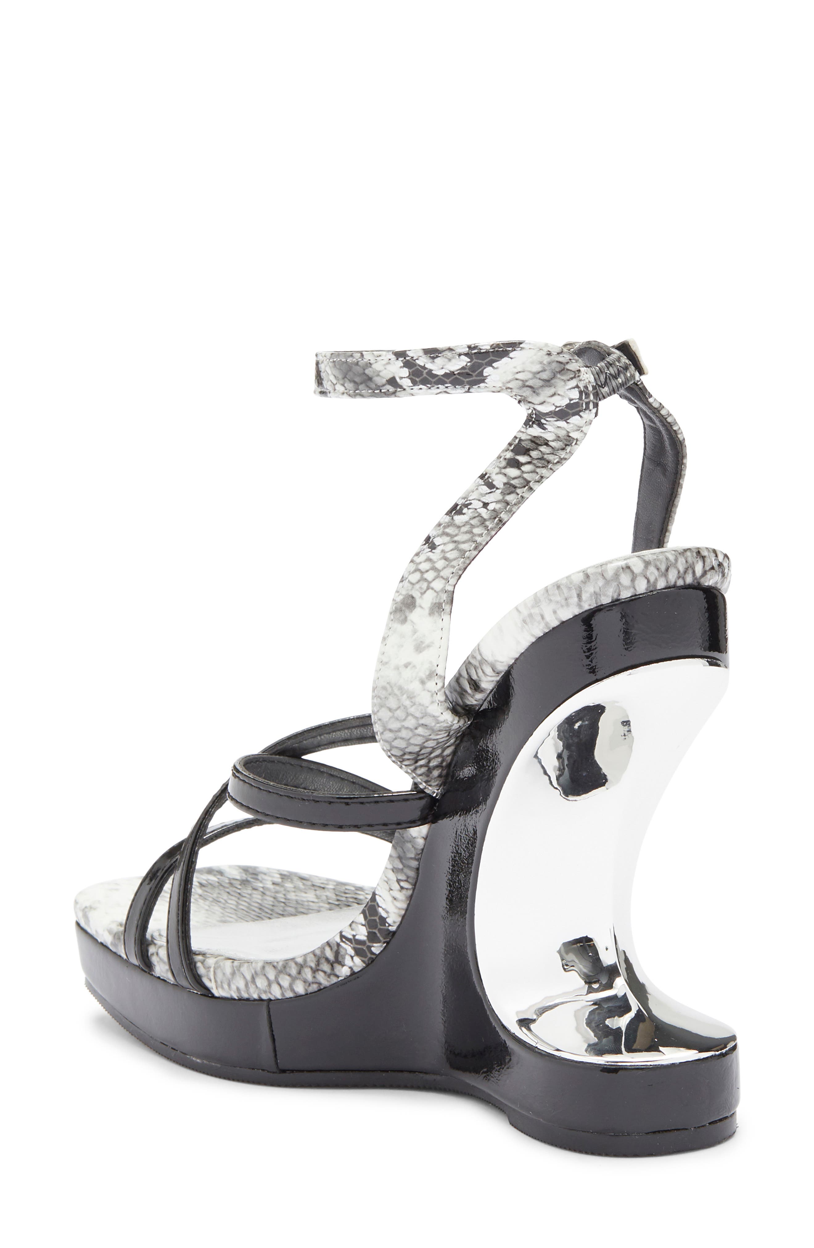 ASHLEY KAHEN Mama Mia Cutout Wedge Sandal, Alternate, color, Black Multi