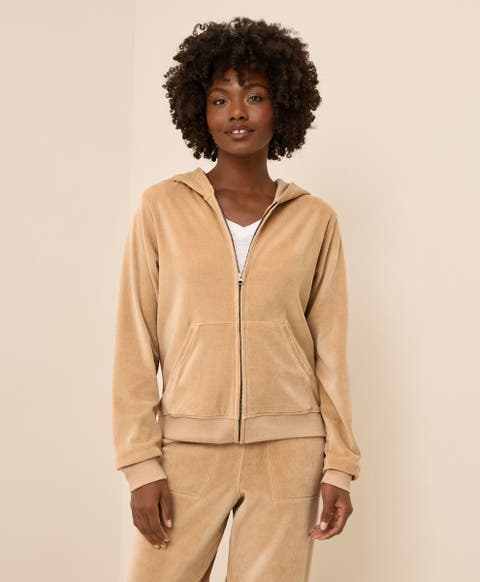 Organic Cotton Pure Velour Zip Hoodie