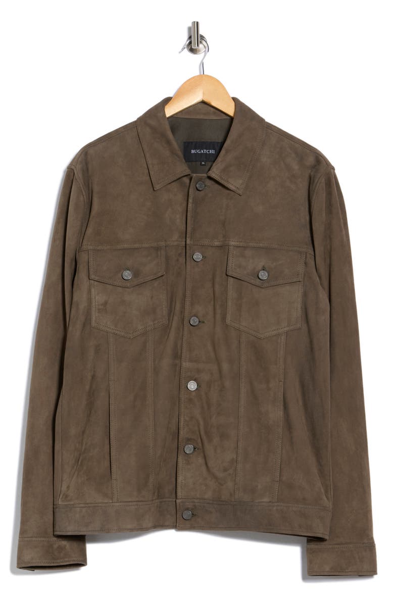 Bugatchi Suede Jacket, Main, color, Tarmac
