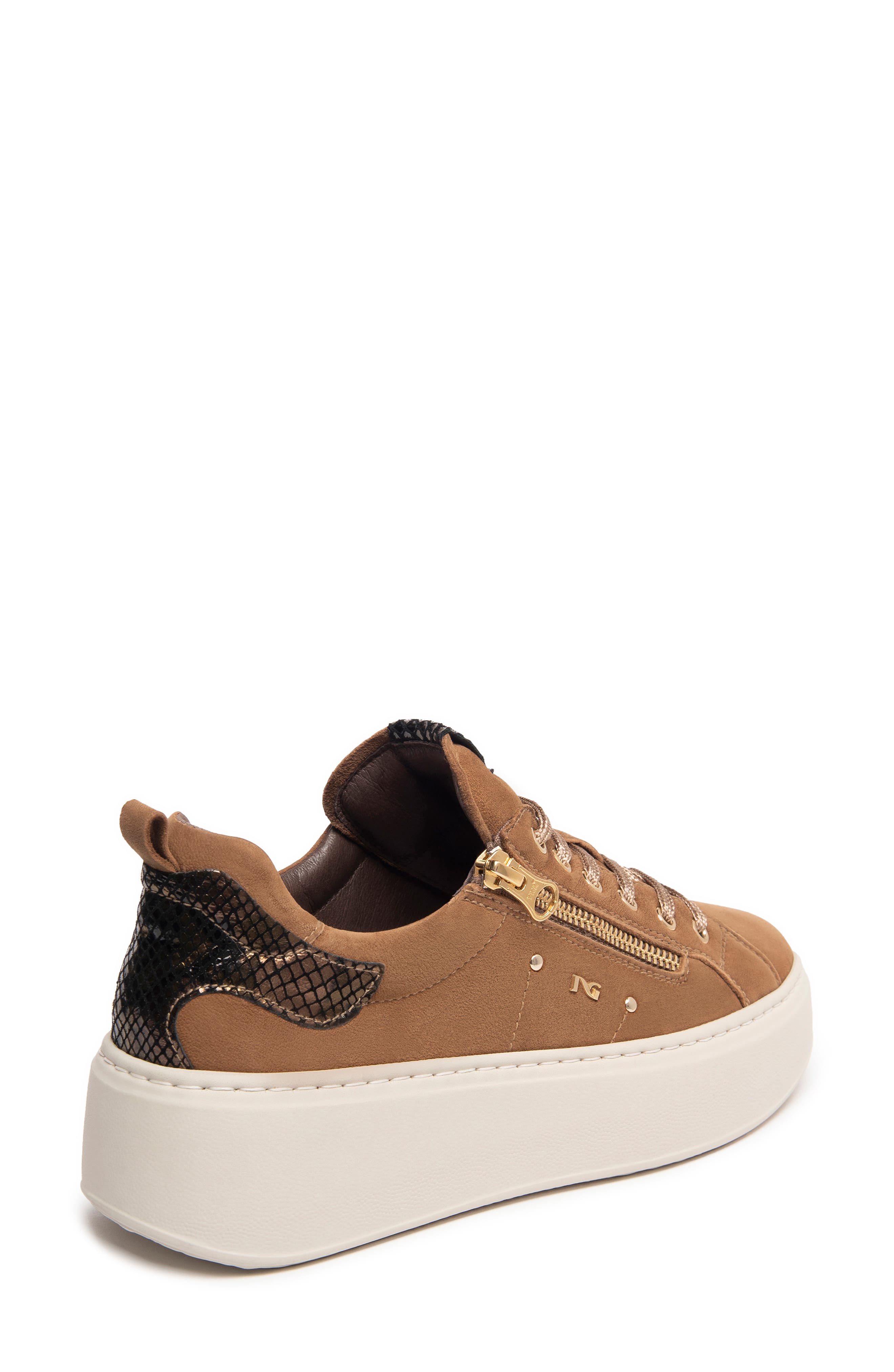 Platform Wedge Sneaker, Alternate, color, LIGHT/PASTEL BROWN