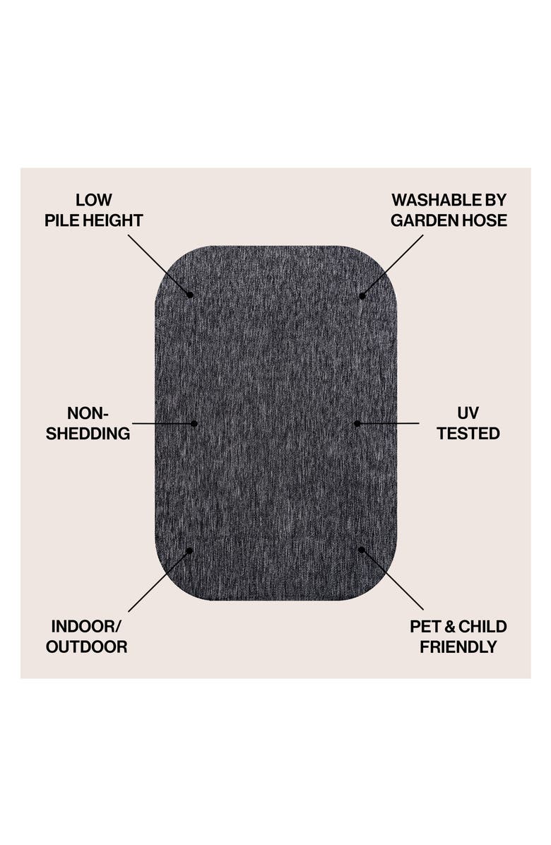 JONATHAN Y Miles Modern Minimalist Radius Corner Solid Indoor/Outdoor Shaped Area Rug, Alternate, color, Dark Gray