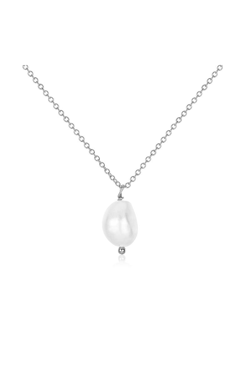 Untamed Petals Lexi Freshwater Pearl Pendant, Main, color, Silver