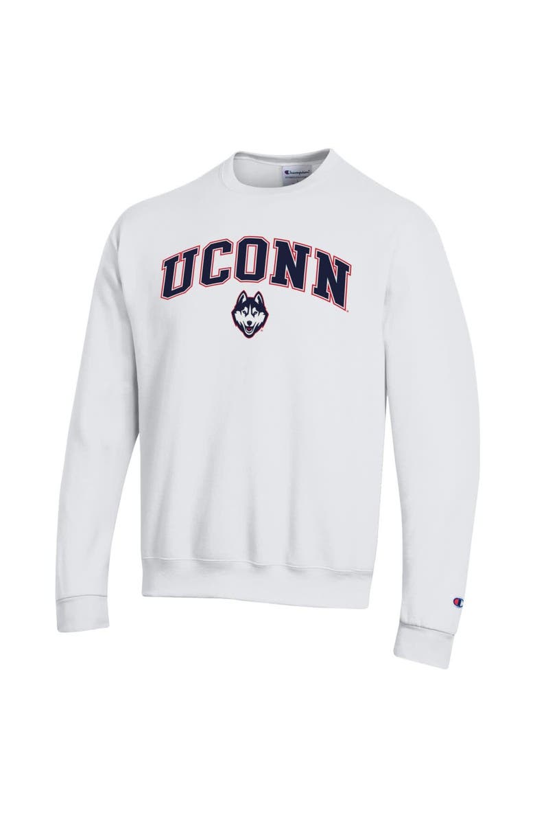 Champion Men's Champion  White UConn Huskies Arch Over Logo Pullover Sweatshirt, Alternate, color, White